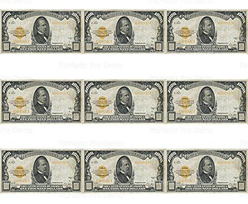 1,000 Dollar Bill Birthday - Designer Strips - Edible Cake Side Toppers - D20378