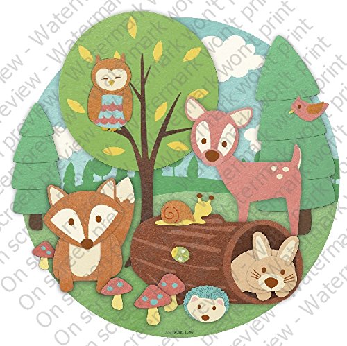 2" Round Cupcake (12 Per Sheet) - Woodland Creatures Birthday - Edible Cake or Cupcake Topper - D-463 - D20118