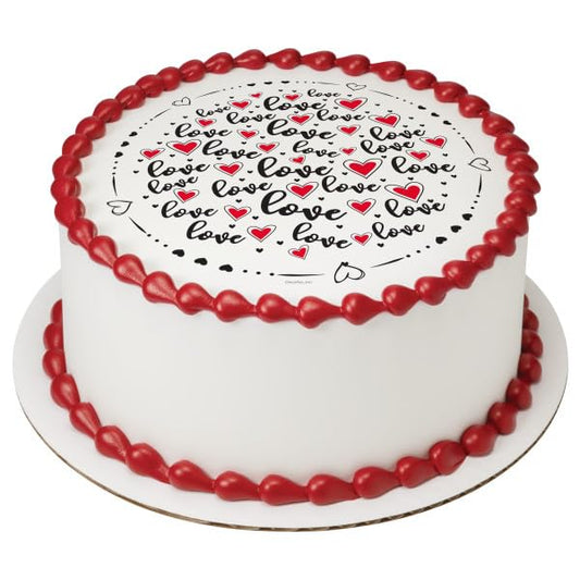 Love Valentines PhotoCake® Edible Cake Topper Icing Image for 6 inch Round cake or larger