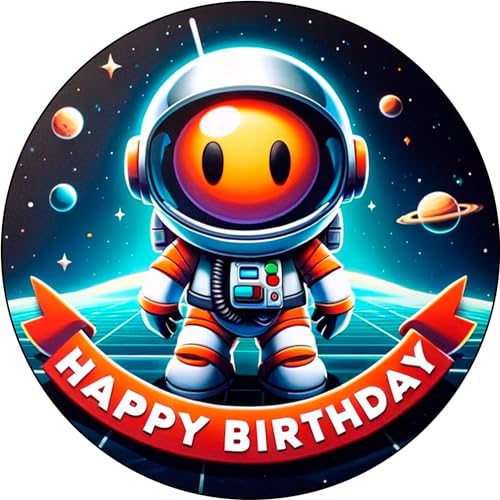 Space Astronaut Themed Edible Icing Sheets- Assorted Image Cake Toppers-Frosting Sheets- Cookies- Cupcake Toppers for 8 inch Round Cake or Larger