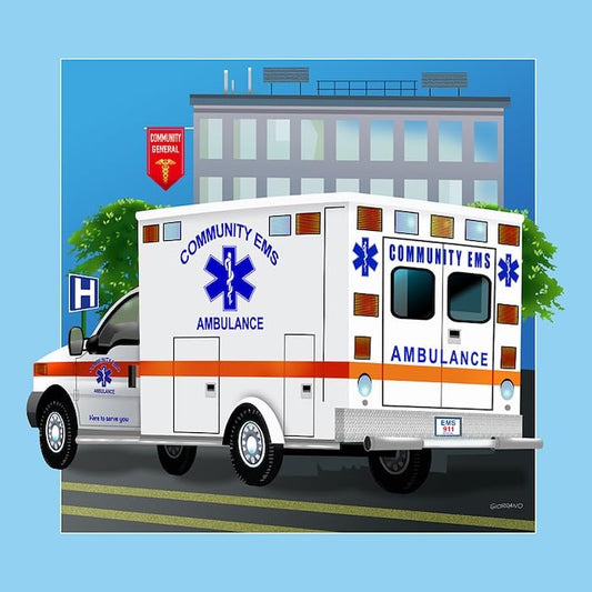 Ambulance first reponders Edible Icing Sheet cake topper for 1/4 Sheet cake or larger