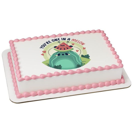 Your one in a Melon Friendship PhotoCake® Edible Cake Topper Icing Image,