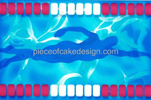 Swimming ~ Edible Icing Image Cake Topper