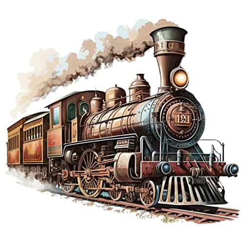 Steam Train #4 Edible Cake Topper Image Decoration Frosting sheet (6 Inch Round)