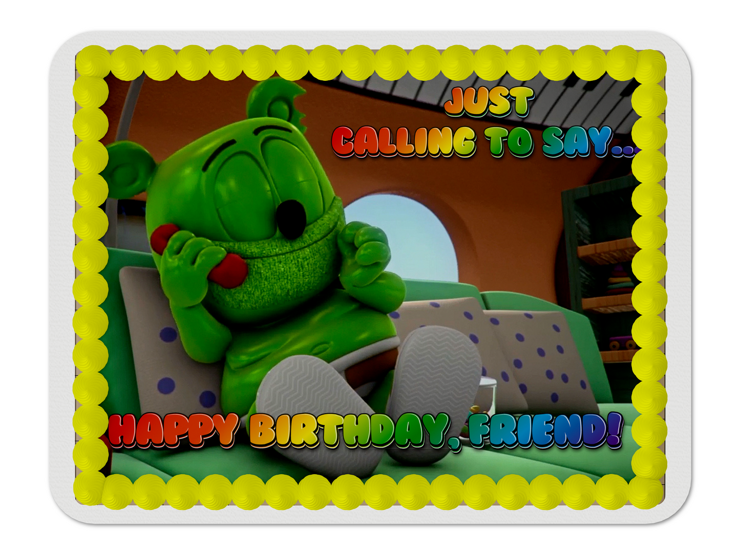 Gummibär Gummy Bear Calling Edible Cake Topper