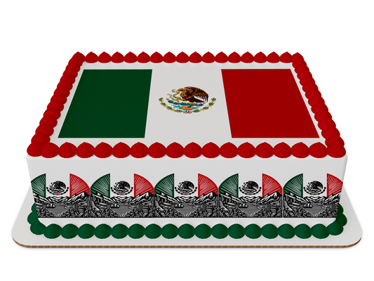 Mexican Flag 1/4 Sheet Cake Kit with Strips