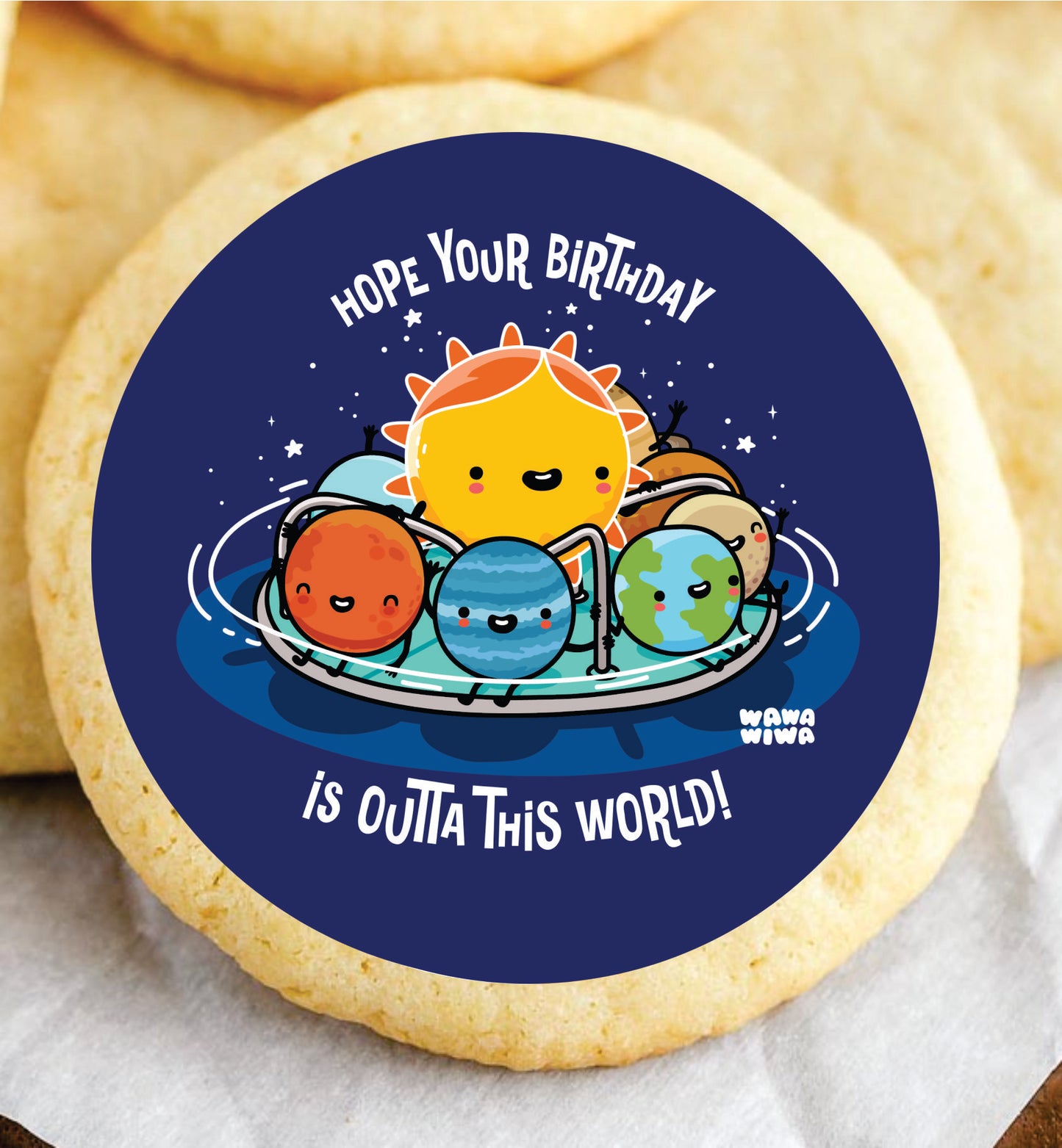 Wawawiwa Planets Birthday Edible Cake Topper