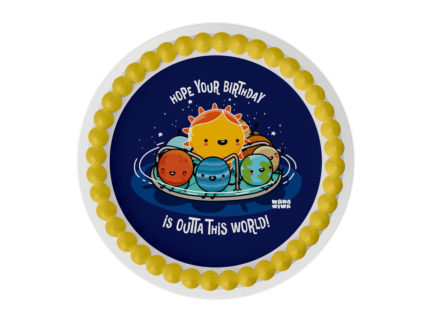 Wawawiwa Planets Birthday Edible Cake Topper