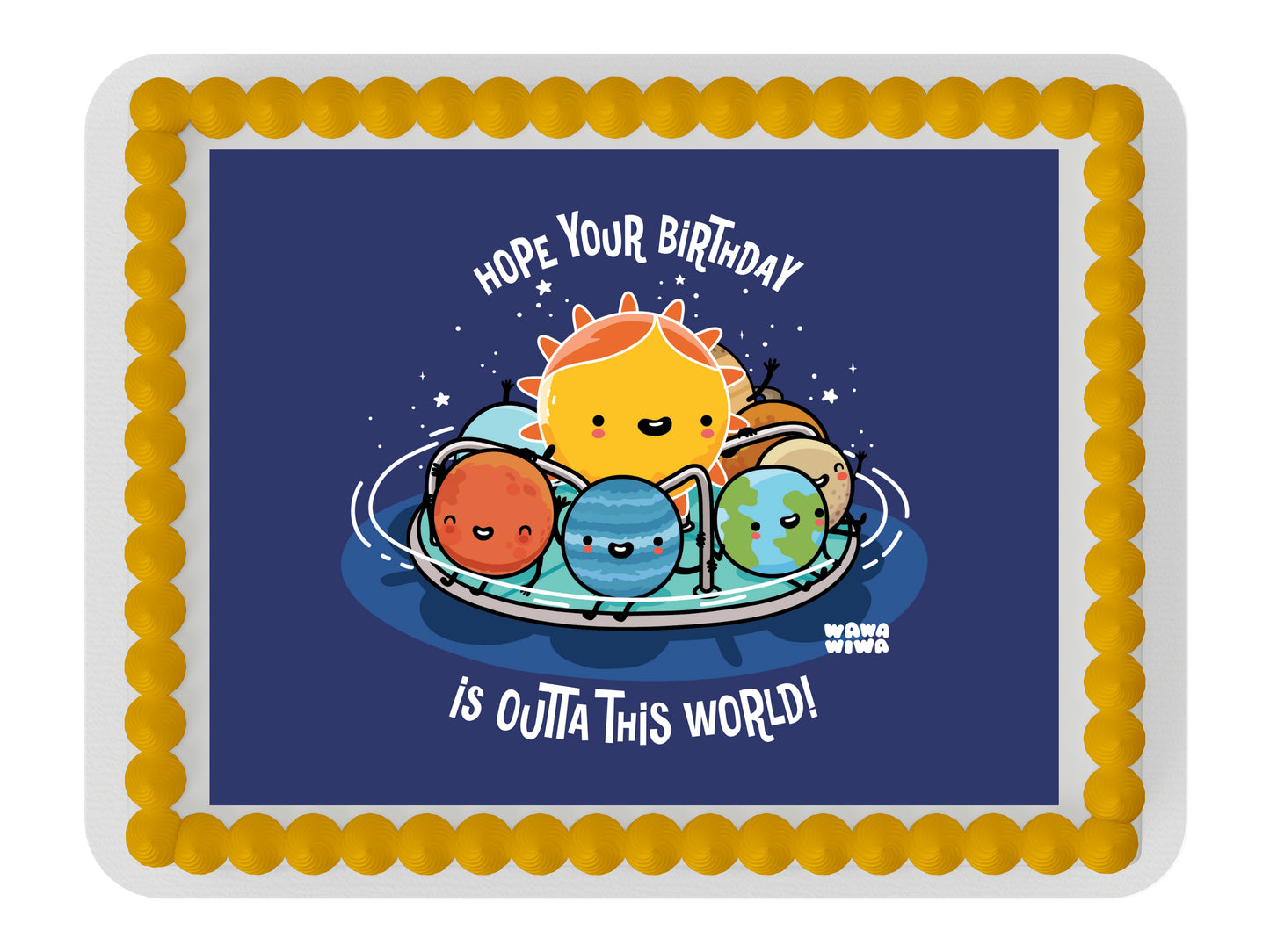 Wawawiwa Planets Birthday Edible Cake Topper