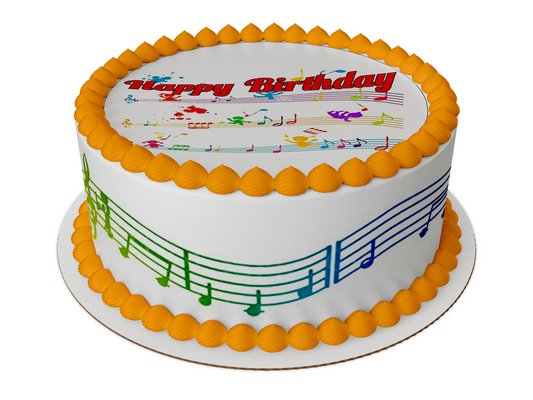 Happy Birthday Music 8 Inch Round Kit with Strips