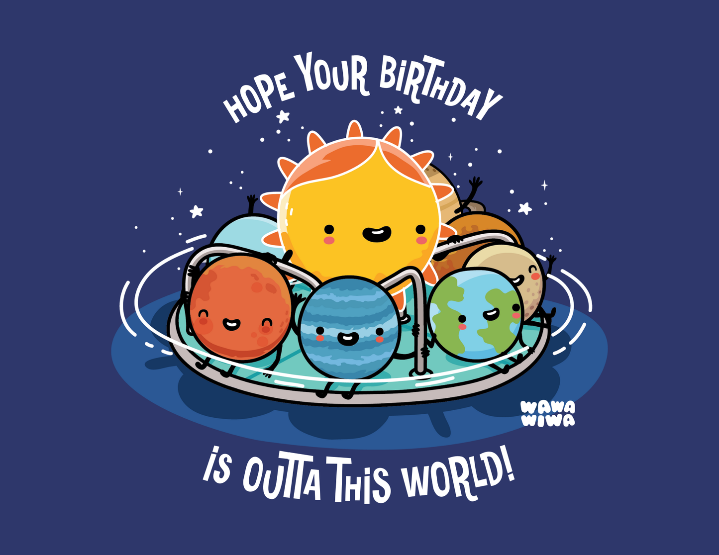 Wawawiwa Planets Birthday Edible Cake Topper