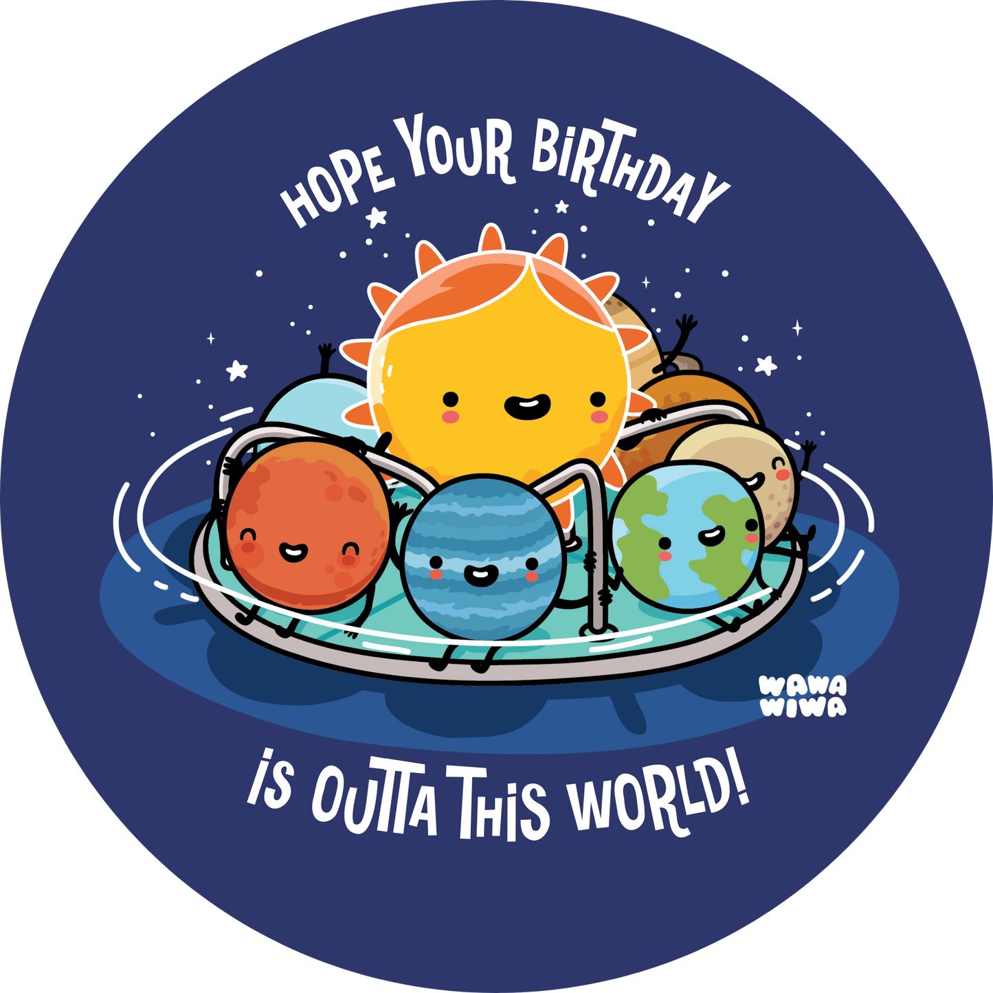 Wawawiwa Planets Birthday Edible Cake Topper