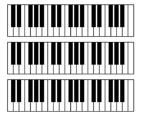 Piano Keys cake side Strips Edible Icing Image 3 strips per sheet