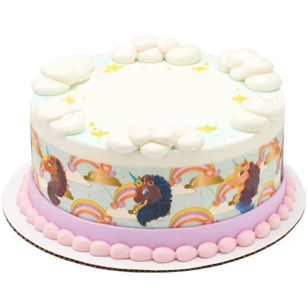 Afro Unicorn Divine PhotoCake® Edible Cake Border 2.5x10 inchs