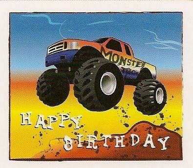 6" Round ~ Birthday Monster Truck ~ Edible Cake/Cupcake Topper!!!