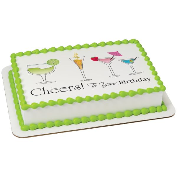 Birthday Cheers Edible Icing Sheets- Assorted Image Cake Toppers-Frosting Sheets- Cookies- Cupcake Toppers