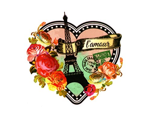 Paris Valentine's Day Heart Edible Cake/Cupcake Topper for 8 inch round cake or larger