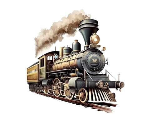 Steam Train #1 Edible Cake Topper Image Decoration Frosting sheet (8 Inch Round)