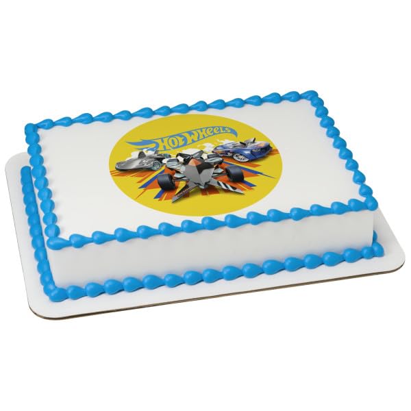 Hot Wheels Burining Rubber PhotoCake® Edible Cake Topper Icing Image,