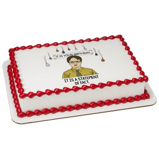 The Office Statement of Fact PhotoCake® Edible Cake Topper Icing Image for 1/4 Sheet cake or larger