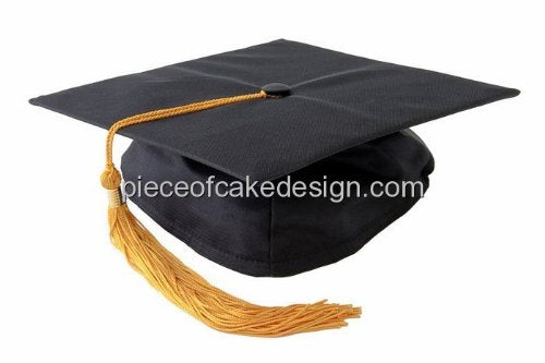 1/4 Sheet ~ Graduation Cap With Gold Tassel ~ Edible Cake/Cupcake Topper!!!