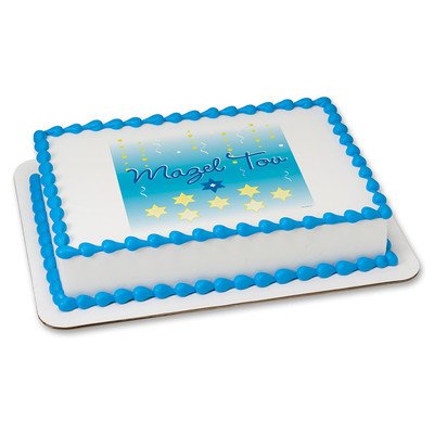 Mazel Tov Stars Edible Icing Image for 1/4 sheet cake