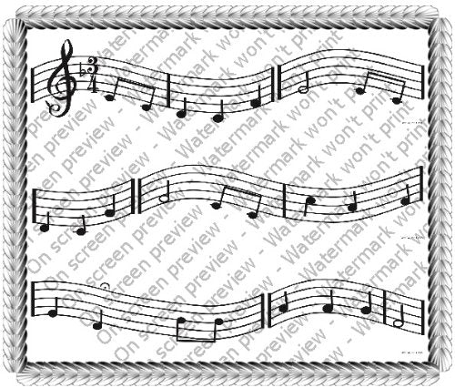 Musical Notes Designer Prints ~ Edible Icing Cake Topper ~ New!!!