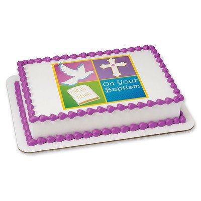 1/4 Sheet - On Your Baptism - Edible Cake/Cupcake Party Topper!!!