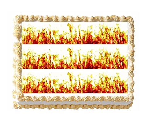 Fire and Flames Strips Edible Cake Topper