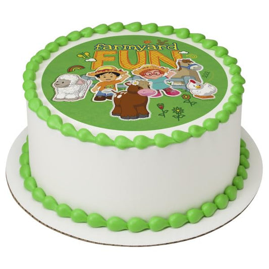 Little People Farmyard Fun PhotoCake® Edible Cake Topper Icing Image,