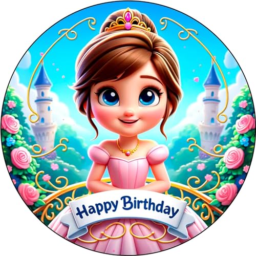 Princess Themed Edible Cake Topper Icing Image for 8 inch round cake or larger