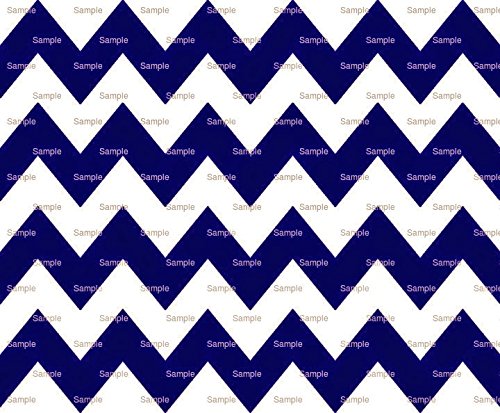 1/4 Sheet Cake - Navy Blue Chevron Background Birthday - Edible Cake or Cupcake Topper - D10011