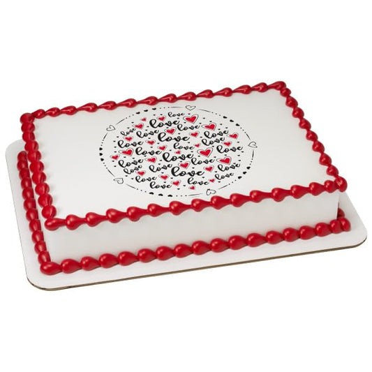 Love Valentines PhotoCake® Edible Cake Topper Icing Image for 1/4 Sheet cake or larger