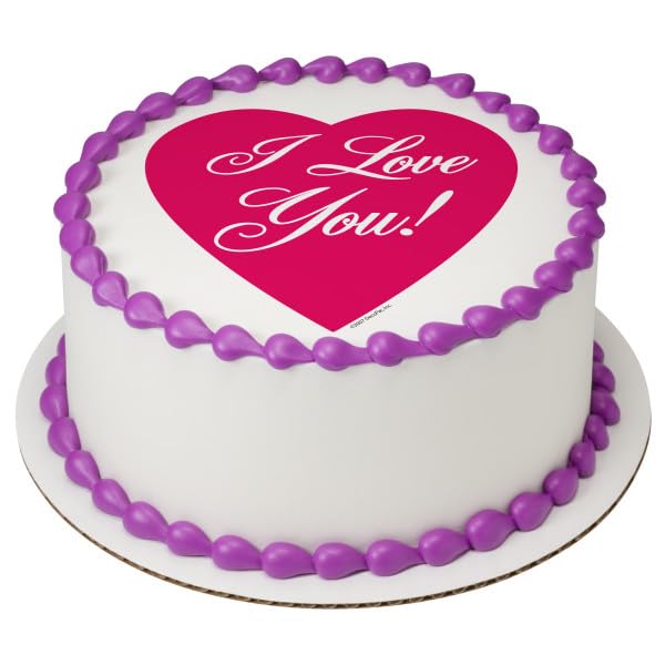 I Love You Valentine Valentines PhotoCake® Edible Cake Topper Icing Image for 8 inch round cake or larger