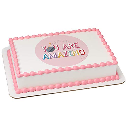 Graduation You Are Amazing Edible Cake or Cupcake Topper fits 1/4 sheet cake or larger