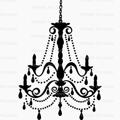 1/4 Sheet Cake - Chandelier - Edible Cake or Cupcake Topper - D9950