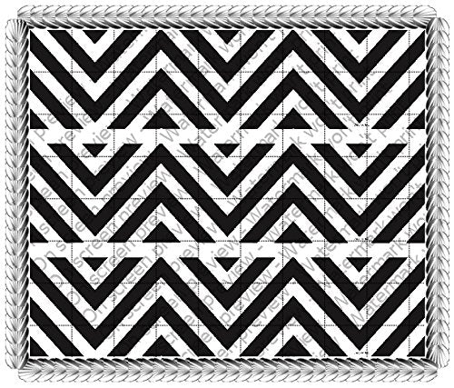 Black and White Chevron Licensed Image Birthday - Side Strips - Edible Icing Sheet Side Strips - D484