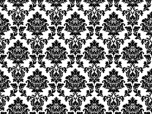 1/4 Sheet ~ Damask Black on White Wedding Background ~ Edible Cake/Cupcake Topper!!!