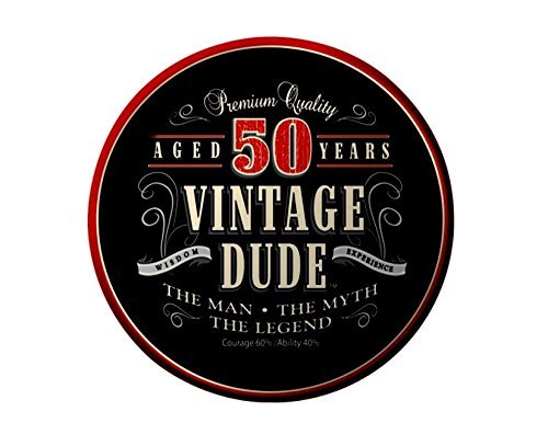 50th Birthday Vintage Dude Aged 50 Years Birthday ~Edible Icing Image Cake/cupcake Topper!!! (1/4 Sheet)