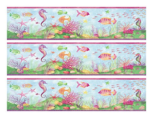 Flirty Fish cake Edible Icing Image border strips (3 Strips)