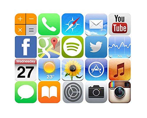 20 Uncut Cell Phone Apps Edible Image Wafer Paper Cupcake Toppers