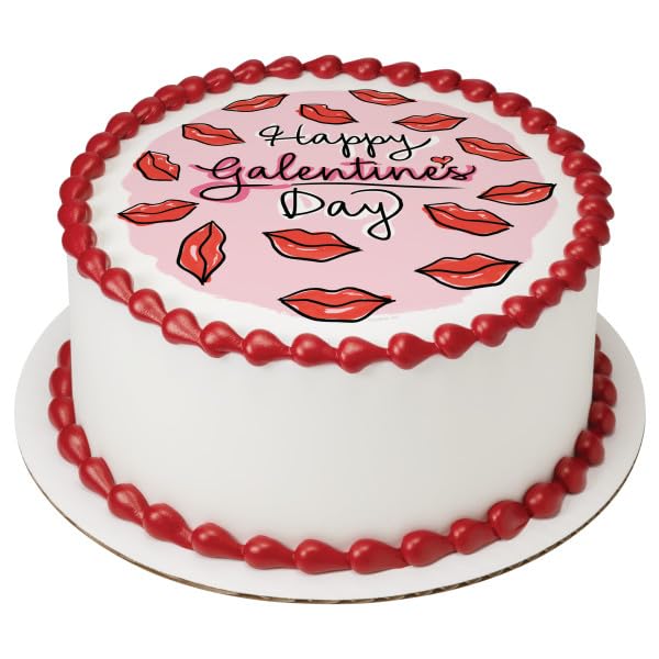 Happy Galentine's Day Valentines PhotoCake® Edible Cake Topper Icing Image for 8 inch round cake or larger